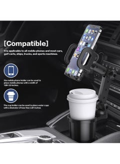 YZMA GLOBAL 2-in-1 Car Cup Holder & Phone Mount – Universal Adjustable Auto Stand with 360° Rotation & Expandable Drink Holder – Secure Fit for Most Vehicles & Phones  - Image 3