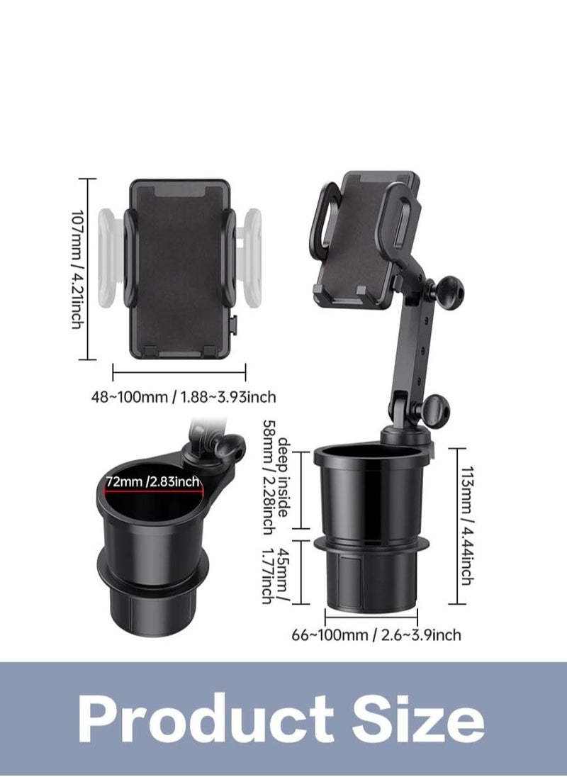 YZMA GLOBAL - 2-in-1 Car Cup Holder & Phone Mount – Universal Adjustable Auto Stand with 360° Rotation & Expandable Drink Holder – Secure Fit for Most Vehicles & Phones - Image 1