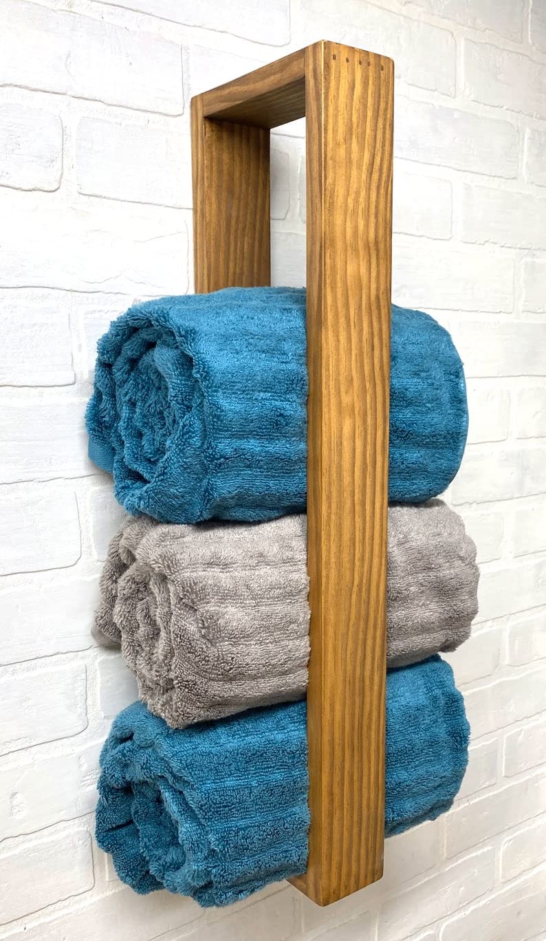 IThree Solid sheesham Wood Towel Rack | Towel Rack Holder | Towel Holder for Bathroom - Image 3