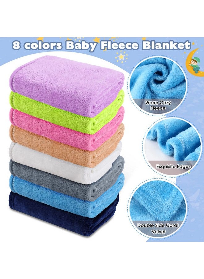 Reginary 8 Pcs Fuzzy Baby Blankets 30" x 40" Soft Warm Plush Newborn 2025 Summer Receiving Essentials Toddler Infant Boy Girl Gift Nursery Swaddling Cozy Kid Daycare Cot Blankets for Crib Stroller Nap Outdoor - Image 1