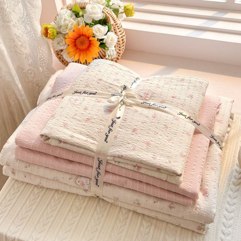 A-level ultra soft double-layer down duvet cover bed sheet set - four piece set bed sheet duvet cover pillow cover - Image 1