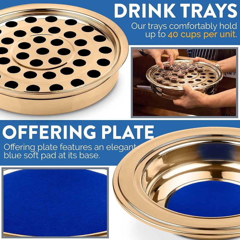Steadfast Selections Premium Gold Stainless Steel Offering Trays for Church Collections - Image 2
