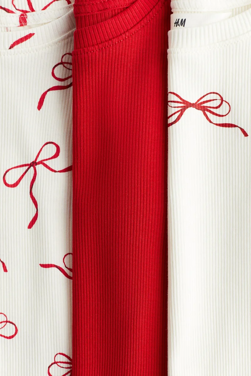 اتش اند ام بلوزة جيرسيه بحواف مكشكشة - عبوة من 3 قطع