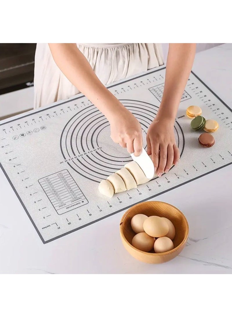 كلين ويف 1 حصيرة خبز وسيليكون غير لاصقة كبيرة مع لوح عجين (40×60 سم) – لون أسود بعلامات قياس، مثالية لفرد العجين وتحضير المعجنات وسهلة التنظيف - Image 1