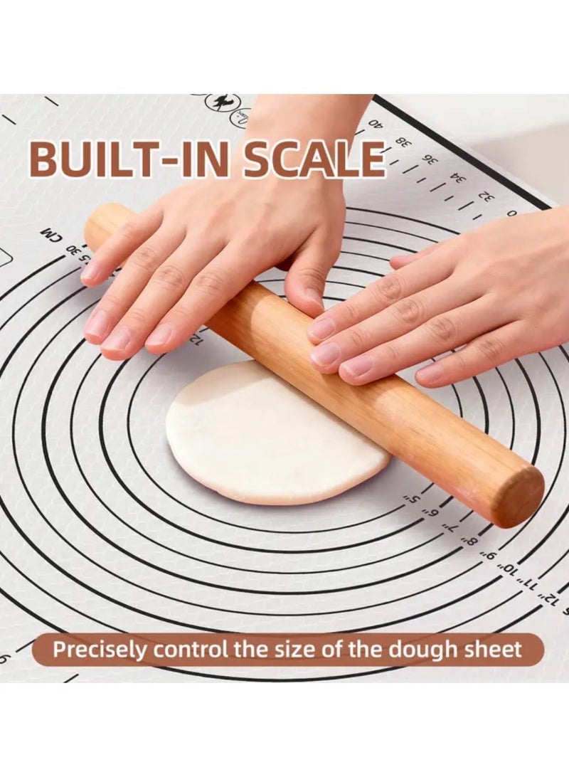 كلين ويف 1 حصيرة خبز وسيليكون غير لاصقة كبيرة مع لوح عجين (40×60 سم) – لون أسود بعلامات قياس، مثالية لفرد العجين وتحضير المعجنات وسهلة التنظيف - Image 4