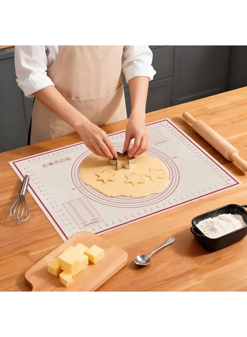 كلين ويف 1 حصيرة خبز وسيليكون غير لاصقة كبيرة مع لوح عجين (40×60 سم) – لون أسود بعلامات قياس، مثالية لفرد العجين وتحضير المعجنات وسهلة التنظيف - Image 2