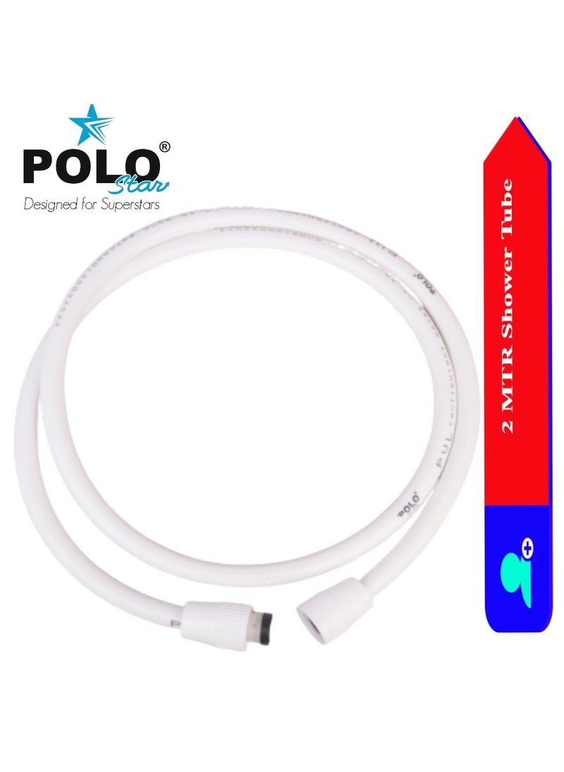 POLOSTAR POLOSTAR Shower Tube Hose Pipe 2 Meter Heavy Premium White Pvc Flexible Hose Pipe Bathroom Toilet UseHealth FaucetHand ShowerJet SprayWash BasinKitchen SinkFlush TankPack Of 1  - Image 2