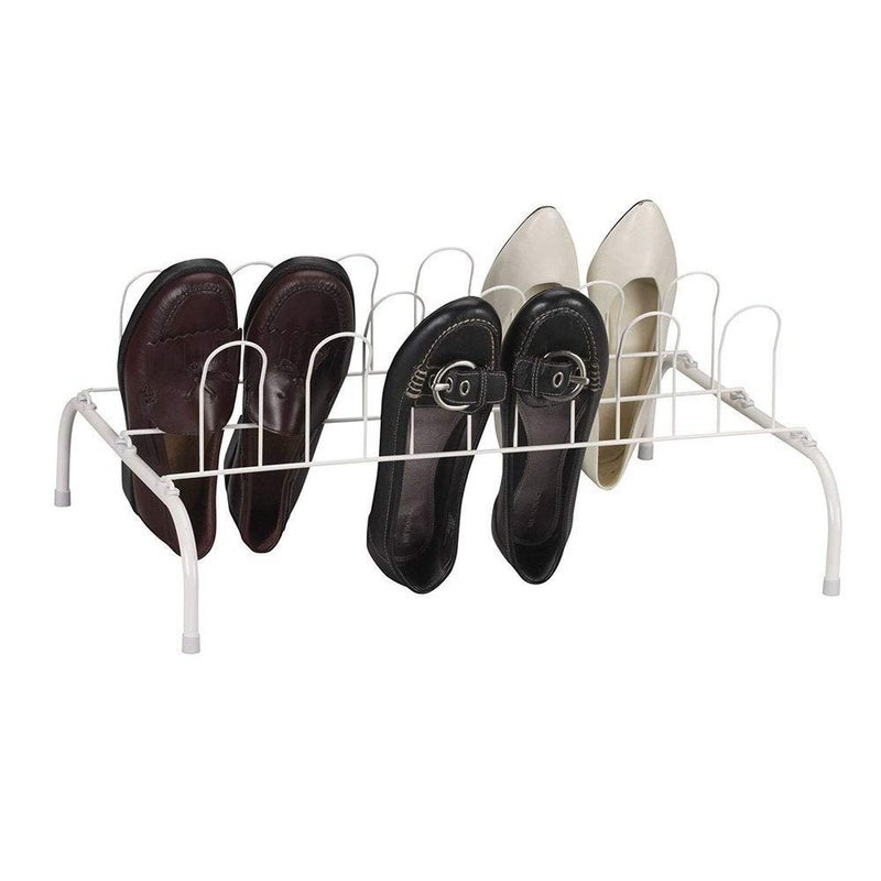 Household Essentials 9Pair Wire Shoe Rack White - Image 1