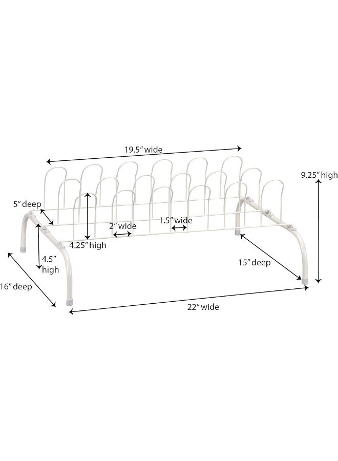 Household Essentials 9Pair Wire Shoe Rack White - Image 3