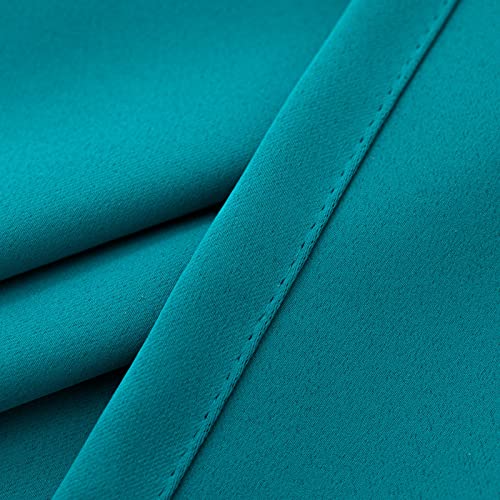 Pickluc Teal Cafe Curtain - Half Window, 24x30 Inches, 2 Panels, Rod Pocket, Blackout - Image 5