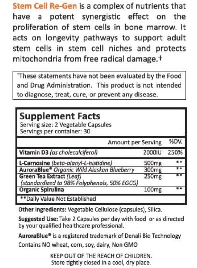 CYTOLYFE Stem Cell-Regen Immune System & Bone Marrow Stem Cell Support 60 Capsules Synergistic Blend - Image 3