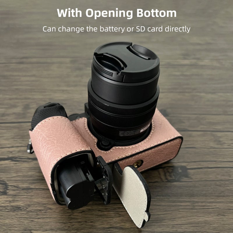 Camera Case: Pink Premium Synthetic Leather With Soft Inner Lining - Enhanced Grip Camera Bag for Fujifilm XS20 Photographers, Tripod-Mountable Full Access Camera Holder for On-the-Go Use - Image 5