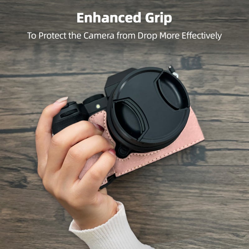 Camera Case: Pink Premium Synthetic Leather With Soft Inner Lining - Enhanced Grip Camera Bag for Fujifilm XS20 Photographers, Tripod-Mountable Full Access Camera Holder for On-the-Go Use - Image 3