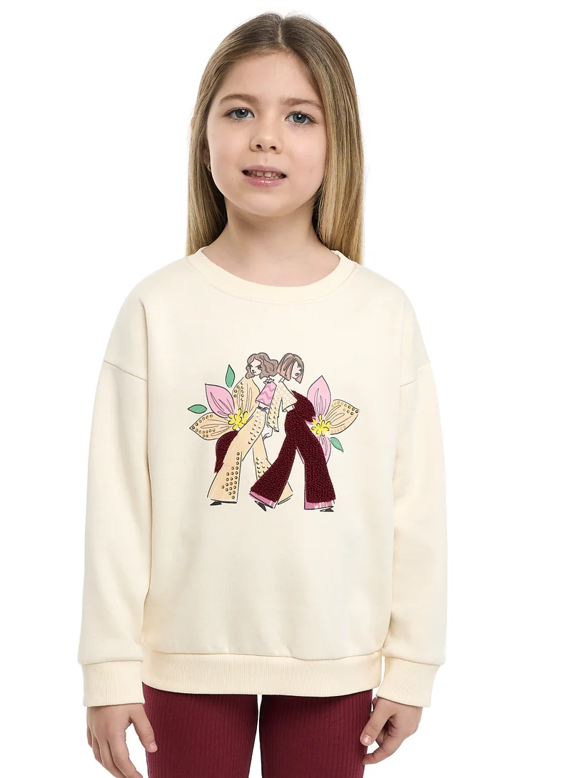 فكتور اند جين طقم قطعتين للبنات من الصوف أفضل الأصدقاء والأزهار