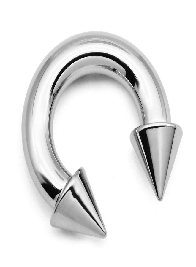 VCMART Internally Threaded Spike Circular Barbells Horseshoe 4G 12mm 316L Surgical Steel Pierced Body Jewelry Sold Individually - Image 1