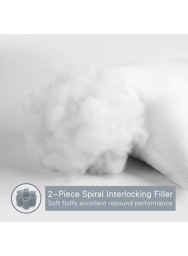 Edow Soft Pillows for Sleeping, Fluffy Down Alternative Hypoallergenic&Dust Mite Resistant Polyester Fiber Pillow, Home&Hotel-Collection, Machine Washable, Neck Pain&Headache Relief - Queen - Image 2