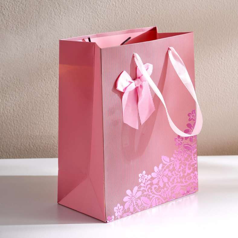 Pan Home Premium Pink Gift Bag with Bow for All Occasions - Image 2