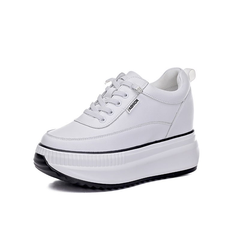 2025 Women'S Shoes New Style Wedge Platform Hollow Mesh Shoes Thick-Soled Single Shoes For Petite Women Height-Increasing Sports Casual Shoes - Image 1
