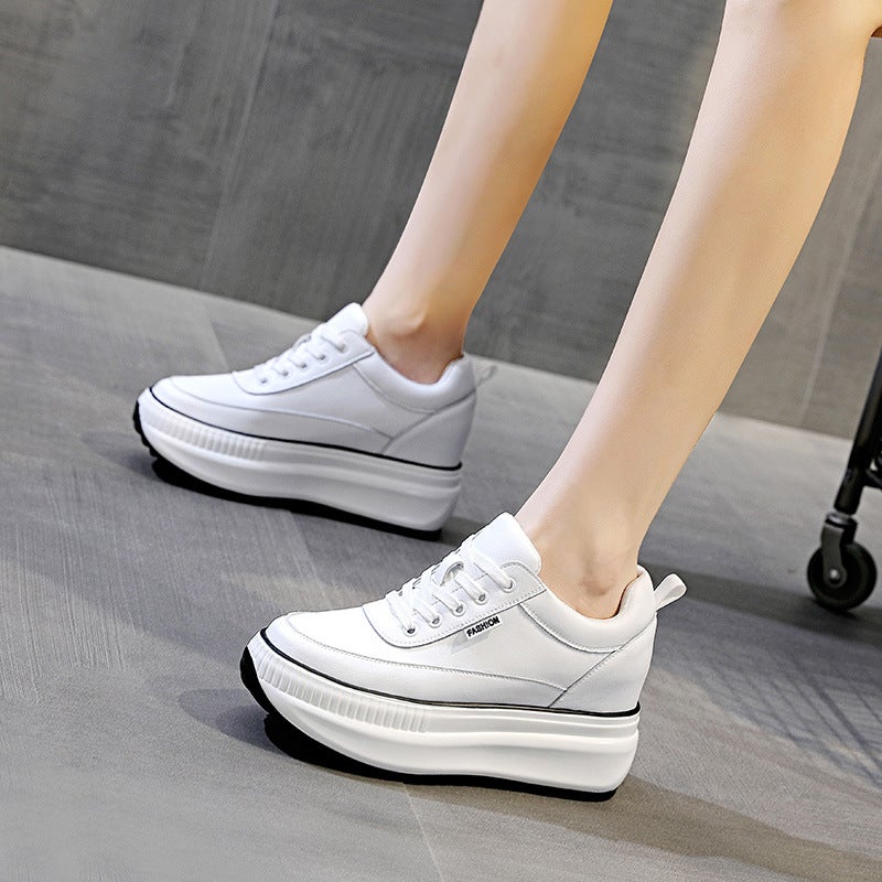 2025 Women'S Shoes New Style Wedge Platform Hollow Mesh Shoes Thick-Soled Single Shoes For Petite Women Height-Increasing Sports Casual Shoes - Image 2
