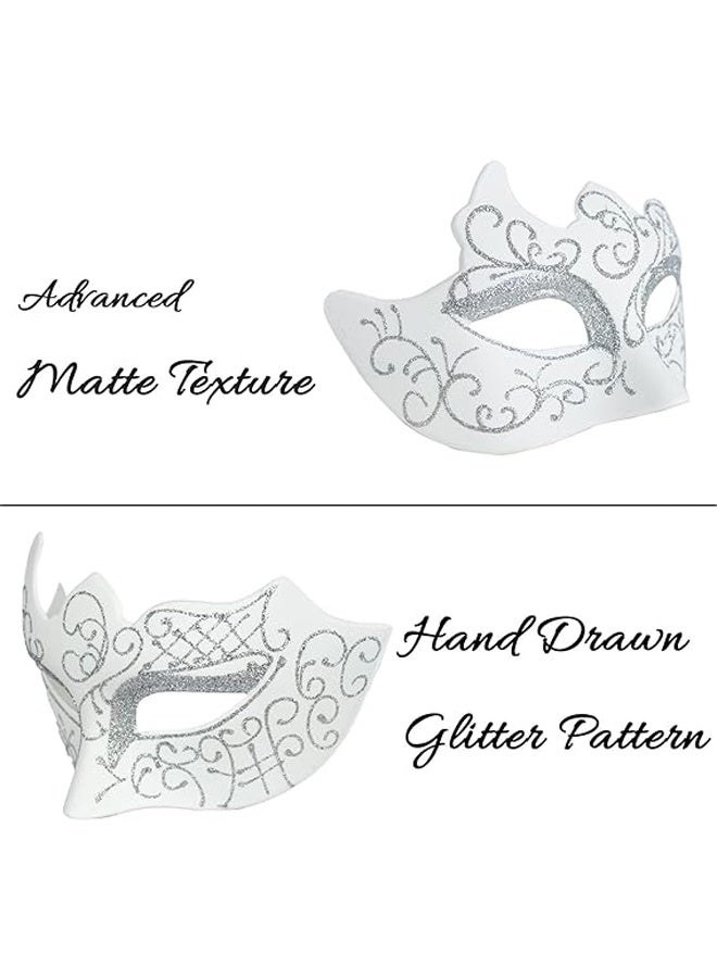 MXN 2 Pcs Masquerade Mask for Couples Ball Masks Half Face Mask Exquisite Lace Side flower Mask for Party Night Party Costume - Image 3