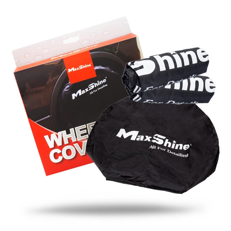 Maxshine Universal Wheel Covers 4Pack Black Fits Rims Up to 22 Diameter Protective Wheel Tire Covers for Cars Trucks SUVs RVs Trailers Auto Detailing Accessories for Storage