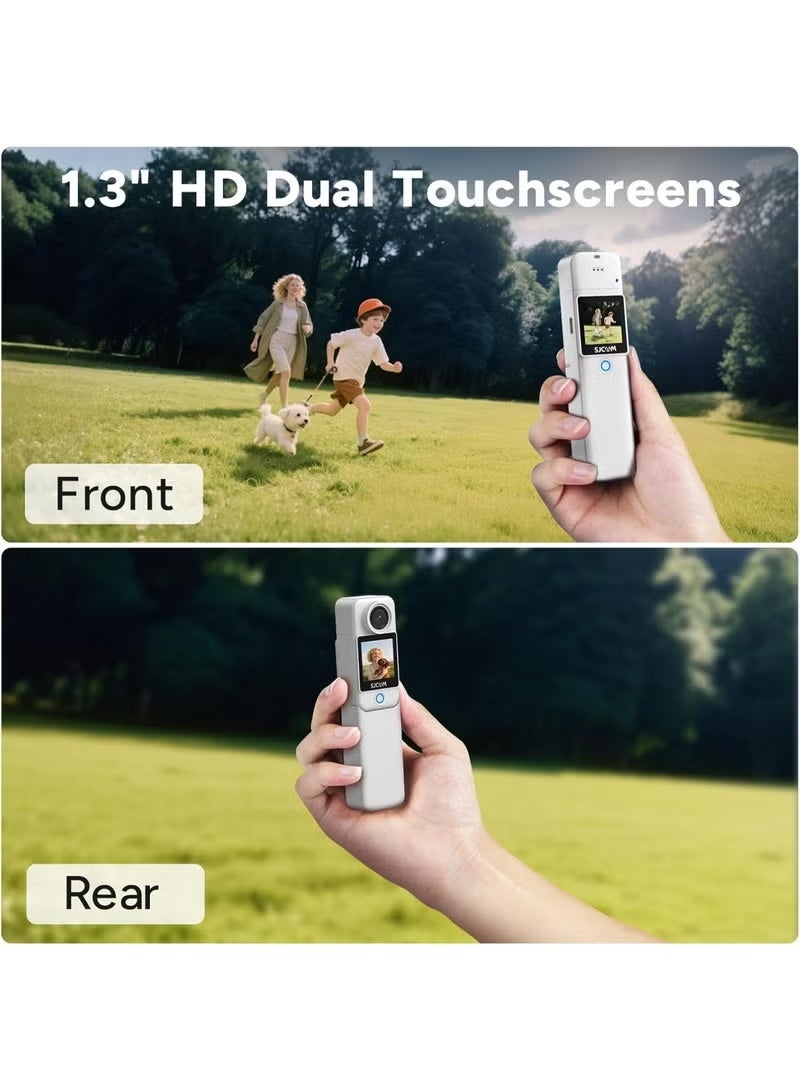 SJCAM C300 Pocket Camera 4K, 1000mAh Battery 6-Axis Stabilizer Action Camera, Dual-Touch Screen Body Camera, Waterproof, Suitable for Vlogging and Live Streaming, with Helmet Mount Kits, White - Image 3