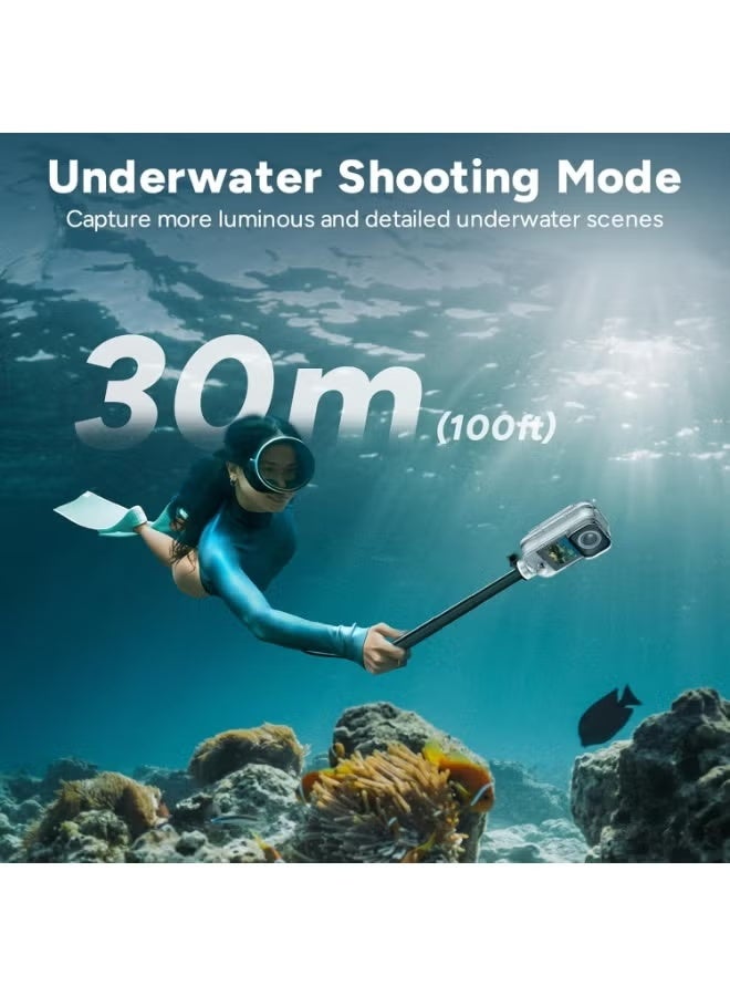 SJCAM C300 Pocket Camera 4K, 1000mAh Battery 6-Axis Stabilizer Action Camera, Dual-Touch Screen Body Camera, Waterproof, Suitable for Vlogging and Live Streaming, with Helmet Mount Kits, White - Image 5