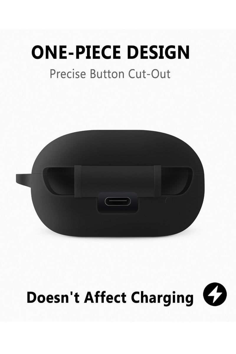 Silicone Case for Anker Soundcore P40i, Protective Cover with Carabiner (Black) - Image 4