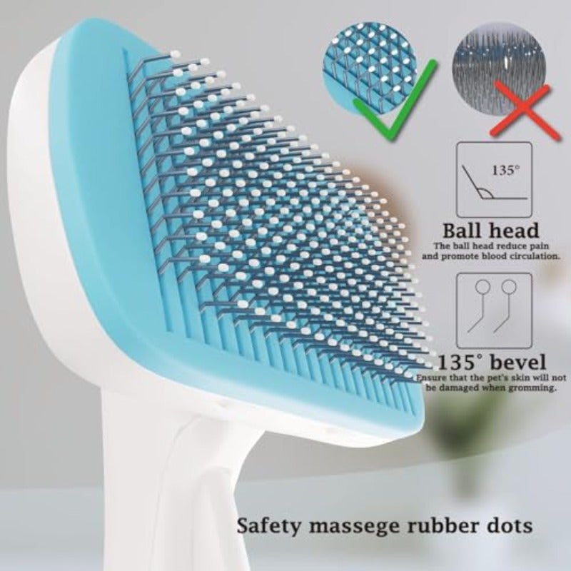 Cat Brush Dog Brush with Release Button for Shedding Self Cleaning Cat Comb Hair Brush for Indoor Cats Dog Deshedding Brush Grooming Kit Pet Supplies Hair Remover Tool Random Color - Image 3