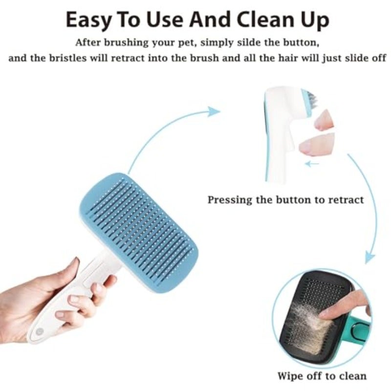 Cat Brush Dog Brush with Release Button for Shedding Self Cleaning Cat Comb Hair Brush for Indoor Cats Dog Deshedding Brush Grooming Kit Pet Supplies Hair Remover Tool Random Color - Image 4