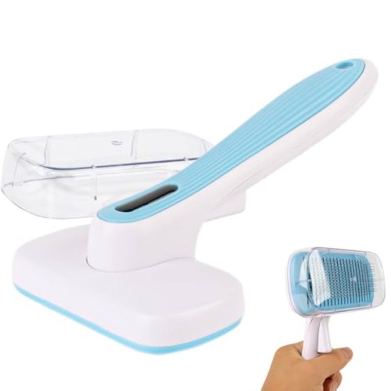 Cat Brush Dog Brush with Release Button for Shedding Self Cleaning Cat Comb Hair Brush for Indoor Cats Dog Deshedding Brush Grooming Kit Pet Supplies Hair Remover Tool Random Color - Image 1