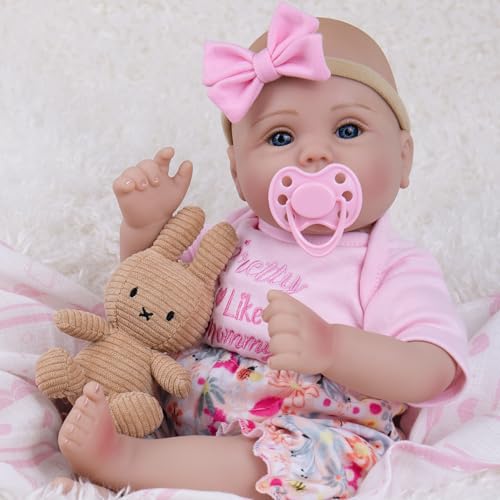 Milidool Lifelike Reborn Baby Dolls Girl Realistic 18Inch Newborn Baby Doll Nice Gift for Kids Age 3 Parentstobe GrandparentsPink Clothes - Image 5