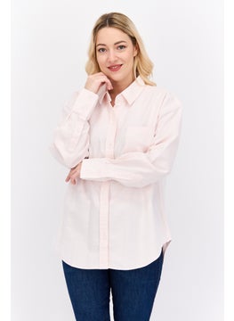 Women Spread Collar Long Sleeves Plain Shirt, Pink - pzsku/Z58AFD84954298F6F7EB9Z/45/_/1737642515/630f91c8-a24a-4bd7-8376-5085a8ebc831