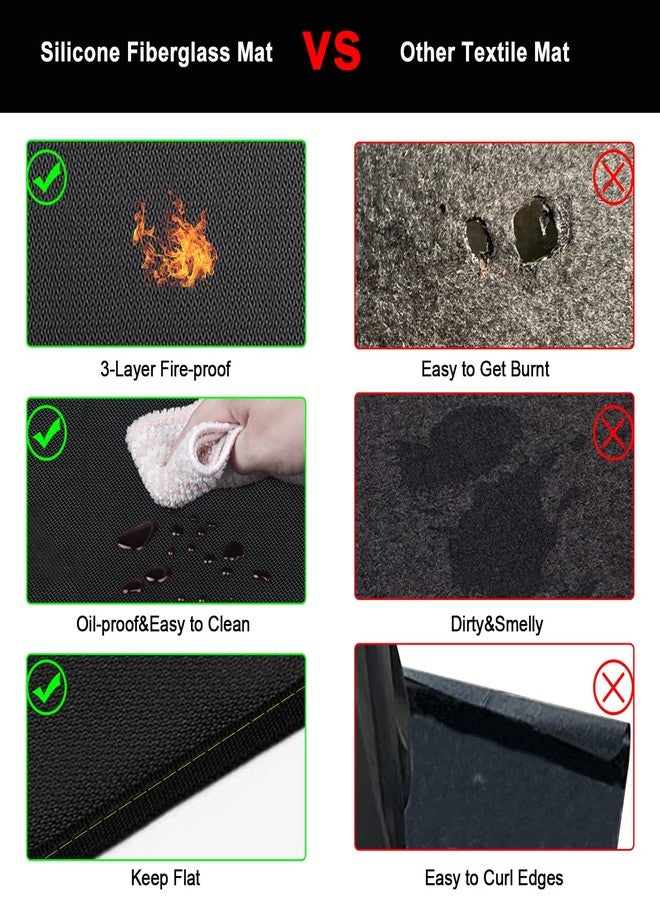 VCHOMY Under Grill Mat for Outdoor Grill Deck Patio Protector,48''x30'' Large Silicone Fireproof Waterproof Oil-proof Fire Pit Mat BBQ Floor Matt Pad - Image 3
