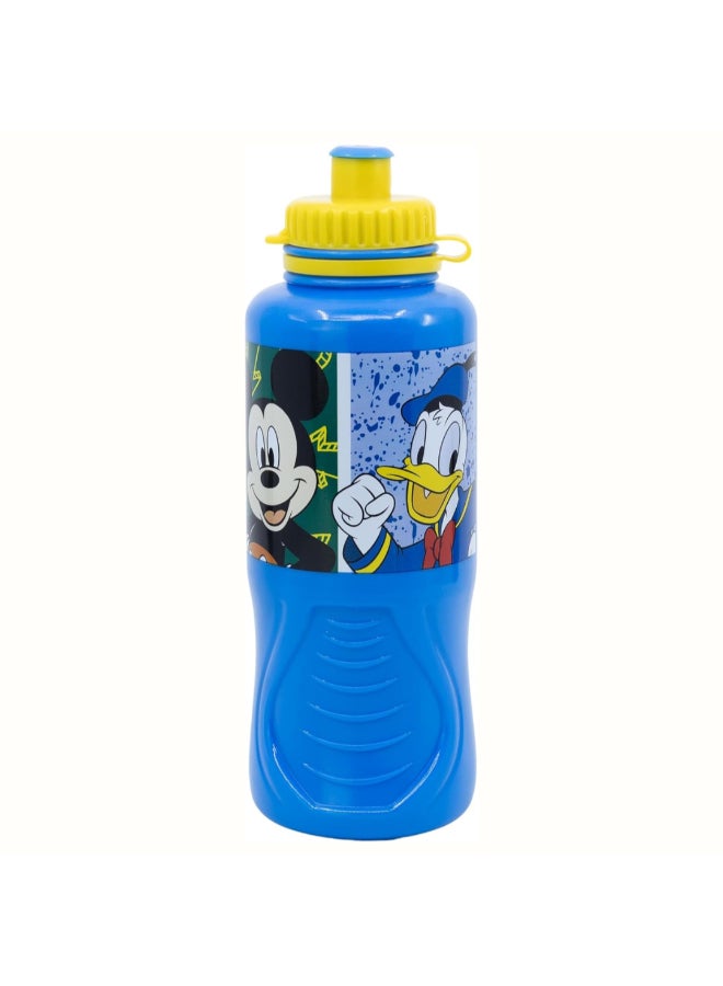 Stor Mickey Ergo Sport Water Bottle for Kids – 430ml BPA-Free Leakproof Sipper Bottle with Easy Grip Design, Lightweight Durable School Water Bottle for Daily Hydration, Travel & Outdoor Use - Image 1