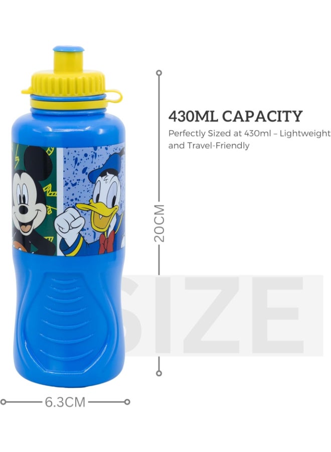 Stor Mickey Ergo Sport Water Bottle for Kids – 430ml BPA-Free Leakproof Sipper Bottle with Easy Grip Design, Lightweight Durable School Water Bottle for Daily Hydration, Travel & Outdoor Use - Image 2