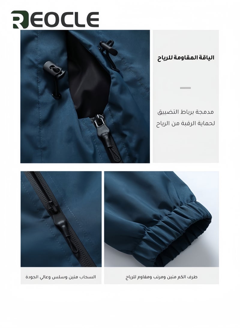 ريوكل جاكيت سوفتشيل رجالي خارجي مقاوم للماء وجيد التهوية من الصوف الناعم للجري في الهواء الطلق وركوب الدراجات والمشي لمسافات طويلة والتسلق باللون رمادي - Image 3