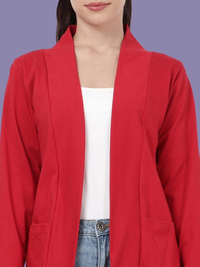 KRYPTIC Women’s Regular Length Cotton Shrug with Side Pockets - Soft Lightweight Layer for Stylish Everyday Wear - Image 5