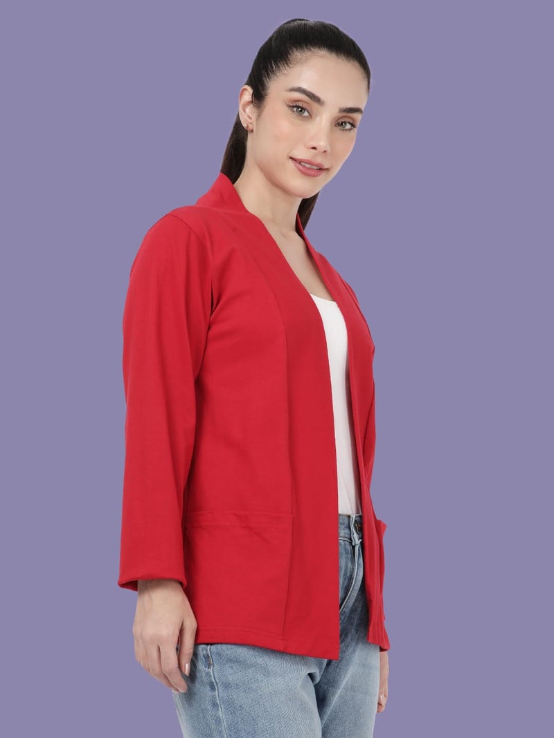 KRYPTIC Women’s Regular Length Cotton Shrug with Side Pockets - Soft Lightweight Layer for Stylish Everyday Wear - Image 4