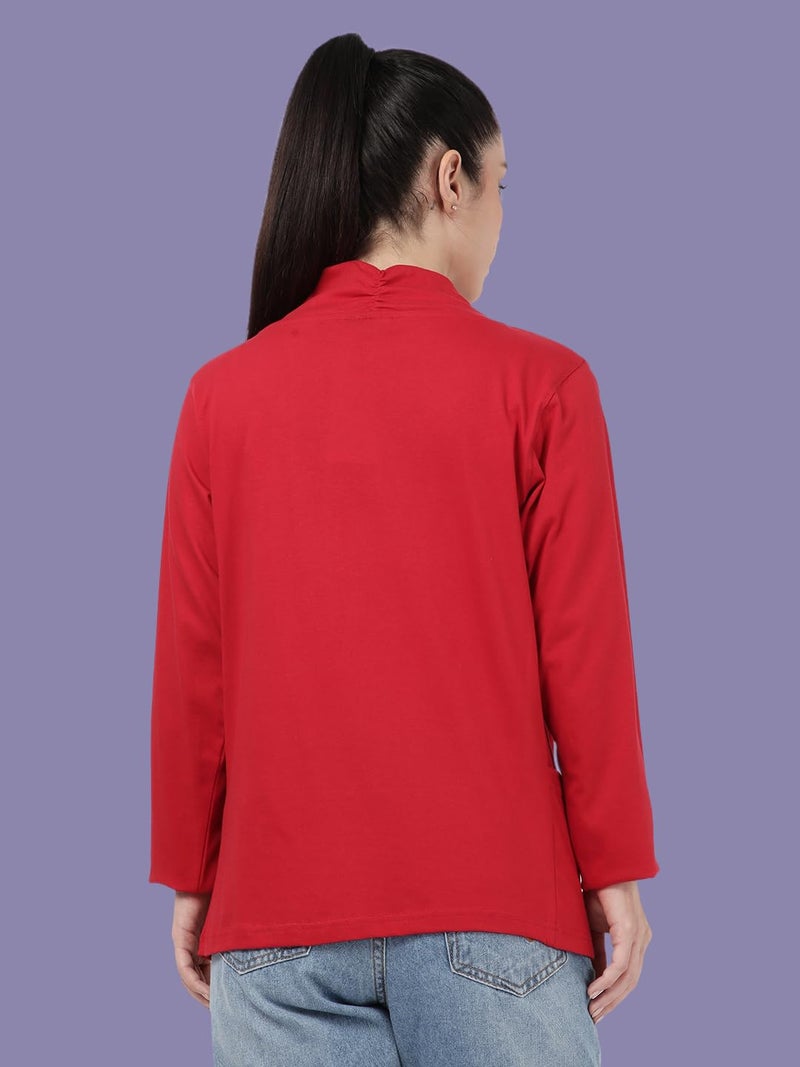 KRYPTIC Women’s Regular Length Cotton Shrug with Side Pockets - Soft Lightweight Layer for Stylish Everyday Wear - Image 2