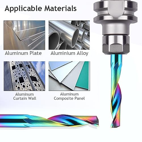 HOZLY CNC Single Flute Router Bits 1/8 Inch Shank,1/8 Inch Cutting Dia,17mm（0.67”） Cutting Length,Solid Tungsten Carbide Alloy End Mill, DLC Coating Milling Cutter for Aluminium,Pack of 10 - Image 5