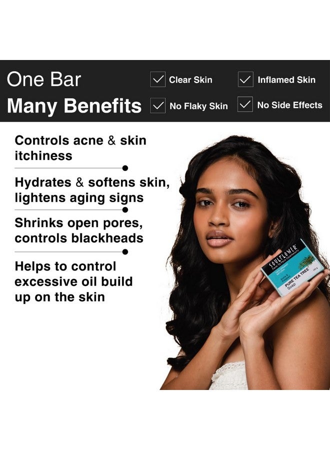 Soulflower Tea Tree Soap Handmade, 100% Pure, Natural & Cold Processed Grade 1 Bis Standard Premium & Luxurious Soap With Essential Oils, Exotic Herbs & Aroma, 150G - Image 3