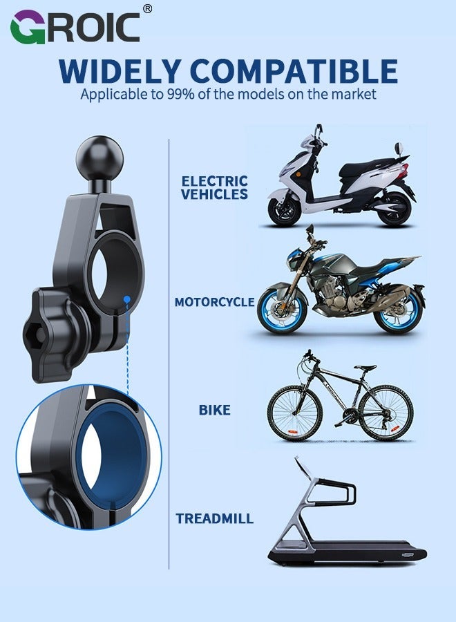 GROIC Black Bike Phone Holder, Motorcycle Mount – Bicycle Handlebar Cell Clamp, Scooter Clip for iPhone, Galaxy，and 4.7 - 6.8 Smartphones - Image 5