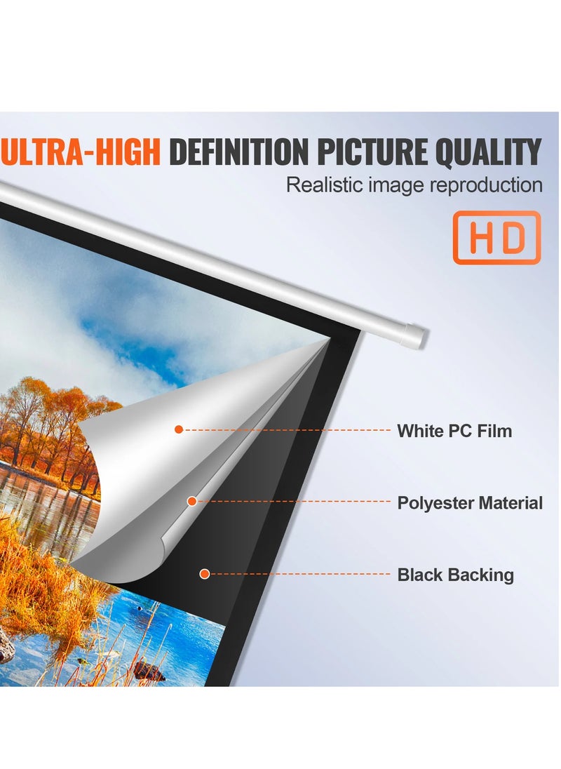 Flash Hawk 72 Inch 4:3 Wall Mount Electric Projector Screen Motorized Projection Curtain with Remote Control For Business/School/Office/Meeting  - Image 4