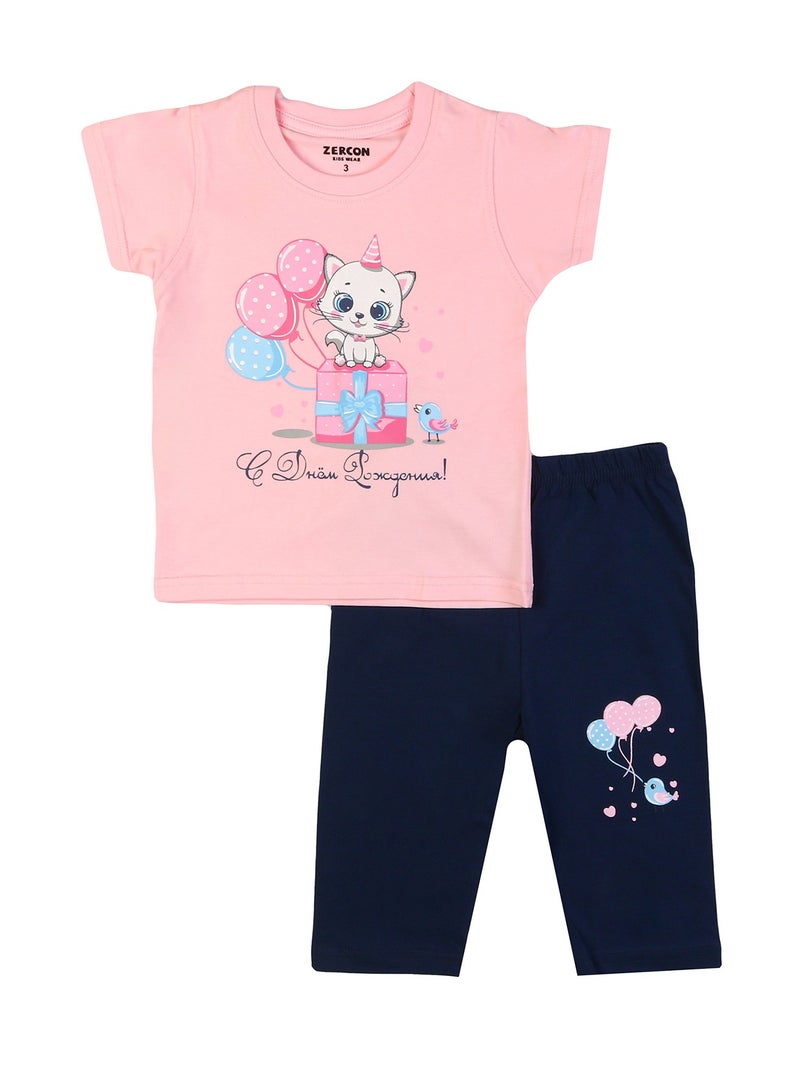 Zercon Summer Pajama Set for Girls - Summer Set for Girls - Image 1