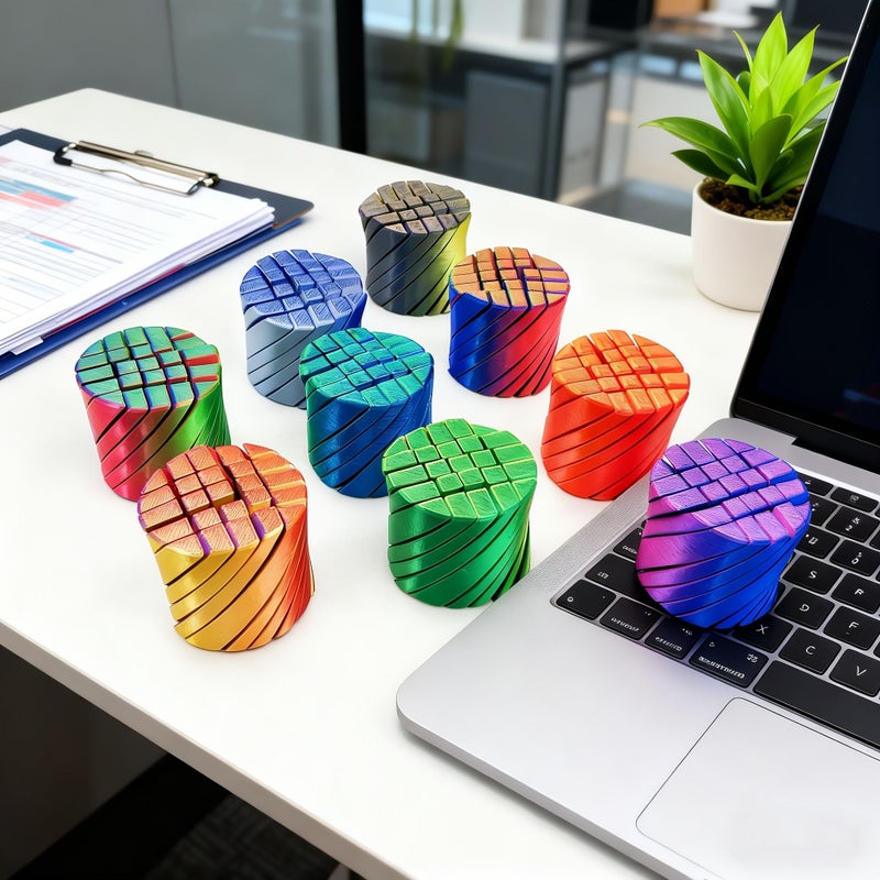 Golden Red Stress Relief Rotating Spiral Cylinder Fingertip Toy for Adults Students Professionals - Image 4