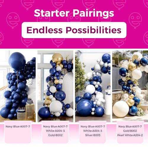 Bezente Navy Blue Latex Party Balloons, 100 Pack 12 inch Round Helium Navy Balloons for Wedding Graduation Birthday Party Backdrop Decorations - Image 4