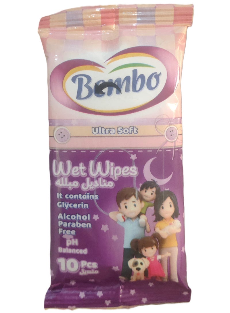 Bembo Wet Pocket Wipes 10 Pieces