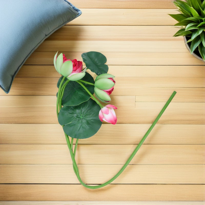 🌱 باقة زهرة صناعية بتصميم ورقي وساق حمراء للزينة الداخلية والخارجية قطعة واحدة - Image 5