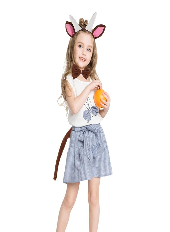JOINPAYA Goat Horn Headband with Ears and Tail Costume Set for Kids Cosplay Party, Animal Accessories for Halloween and Stage Performance - Image 4